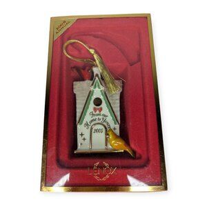Lenox 2005 Porcelain Bird House Christmas Ornament NWT